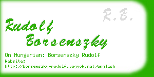 rudolf borsenszky business card